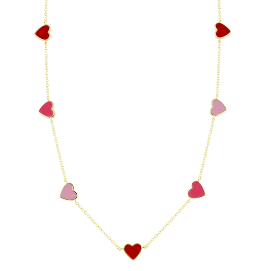 Sweetest Enamel Heart Necklace