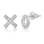 14k Gold Diamond XO Studs