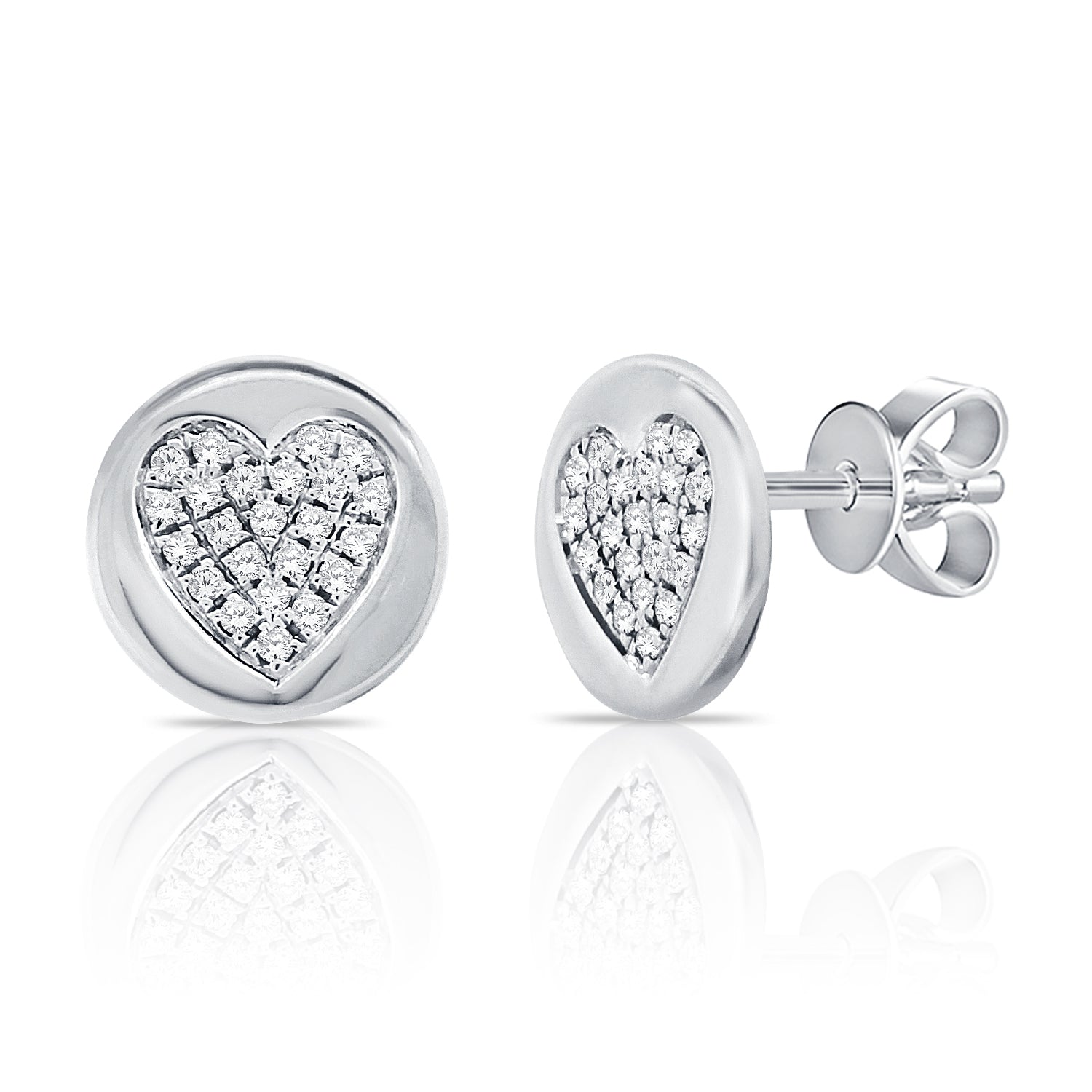 14k Gold Diamond Zoey Heart Studs