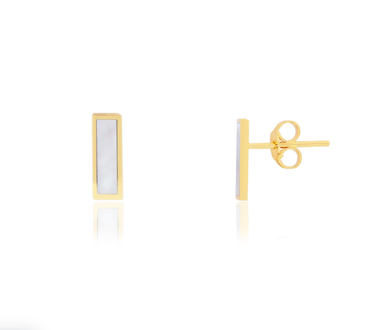 14k Gold Diamond Stick Studs