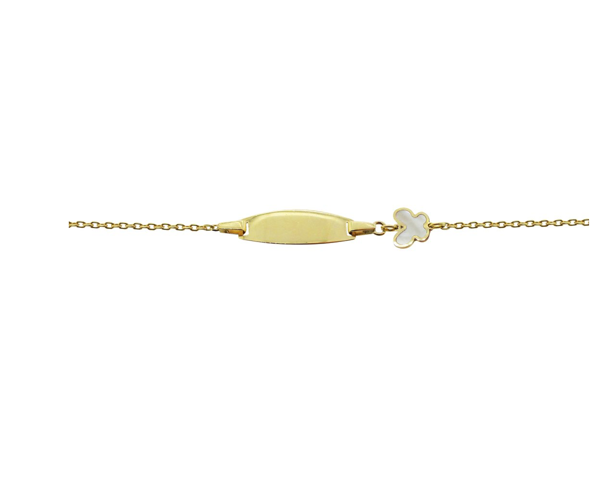 14k Gold Engravable Butterfly Baby Bracelet