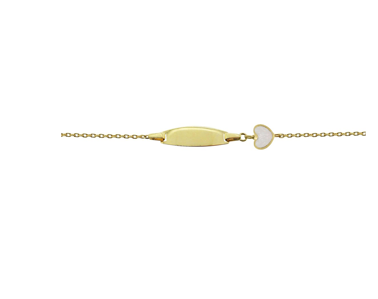 14k Gold Engravable Heart Baby Bracelet