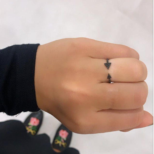 14k Gold Black Diamond Trixie Ring
