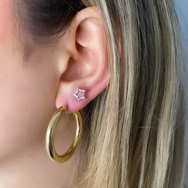 14k Gold Chunky Hoops