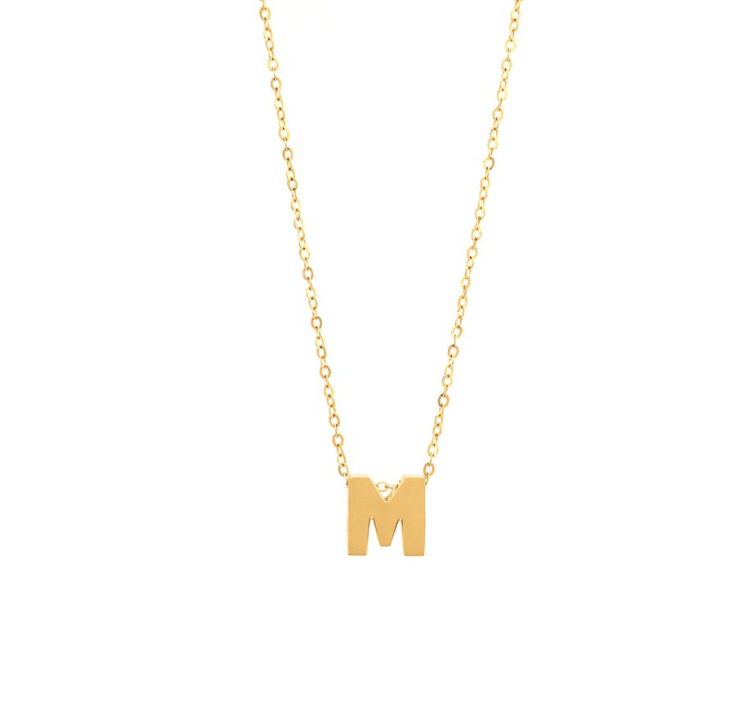 14K GOLD INITIAL CHARM NECKLACE