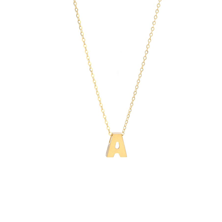 14K GOLD INITIAL CHARM NECKLACE