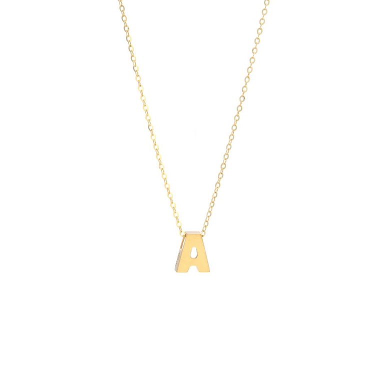 14K GOLD INITIAL CHARM NECKLACE