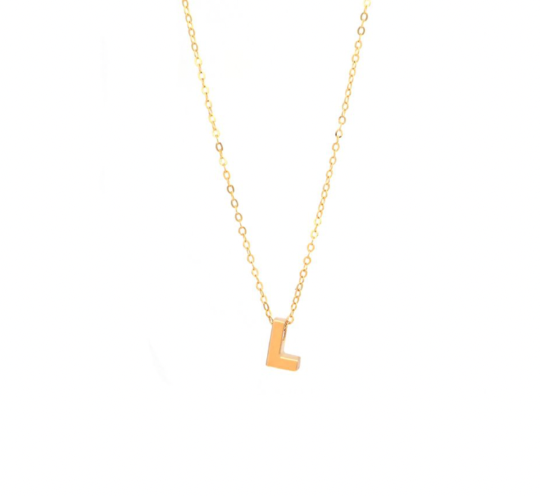 14K GOLD INITIAL CHARM NECKLACE