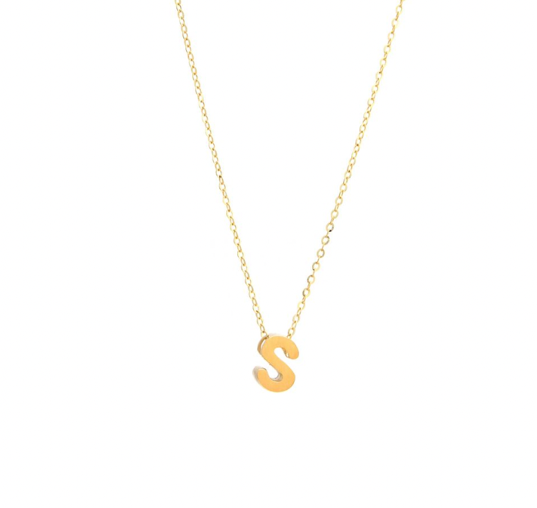 14K GOLD INITIAL CHARM NECKLACE