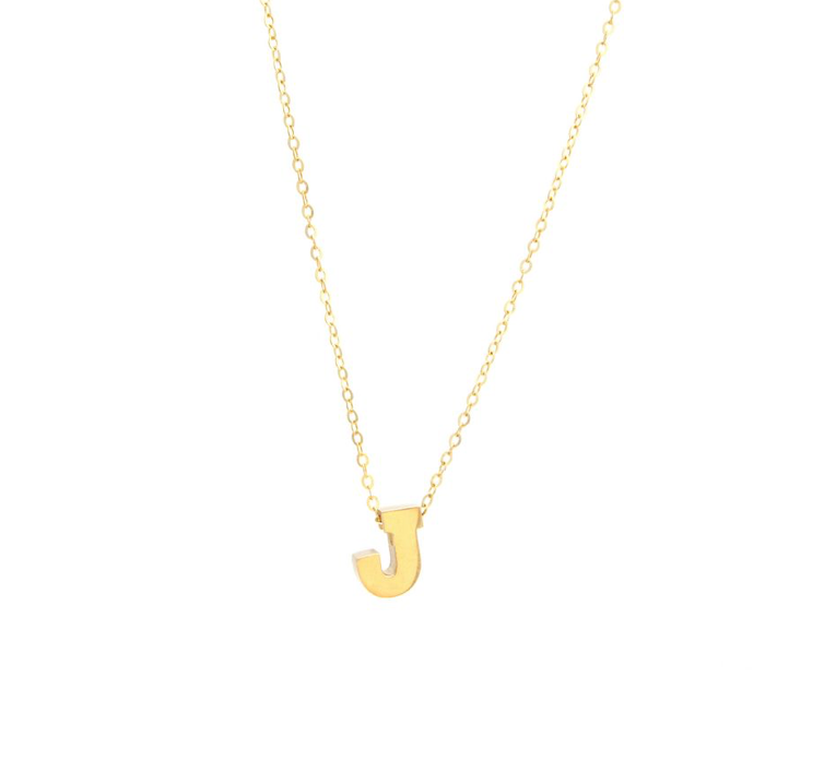 14K GOLD INITIAL CHARM NECKLACE