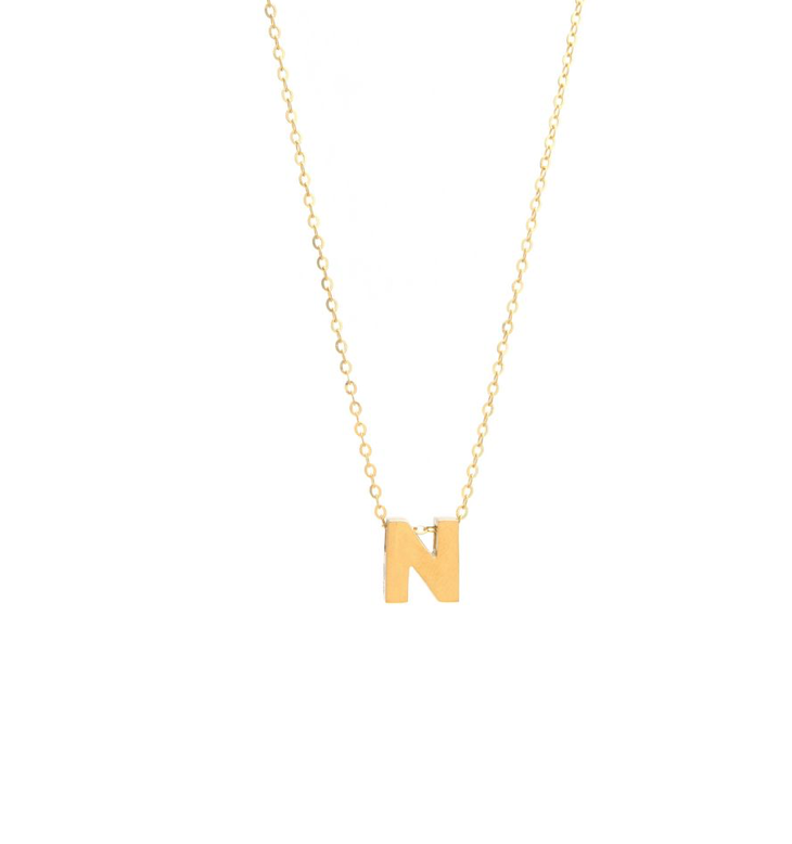 14K GOLD INITIAL CHARM NECKLACE