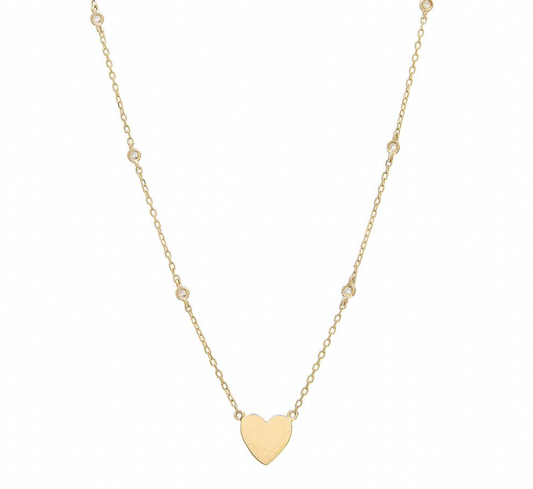 14k Gold Georgia Heart Necklace