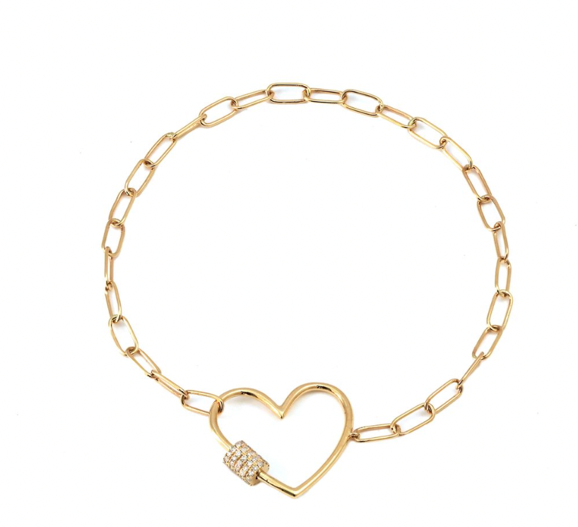 14k Gold Diamond Sharona Heart Bracelet