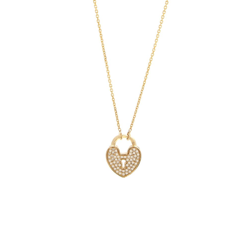 14k Gold Diamond Amanda Heart Necklace