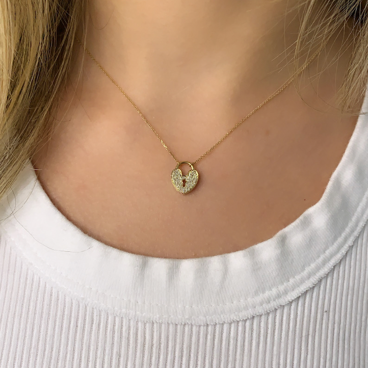 14k Gold Diamond Amanda Heart Necklace