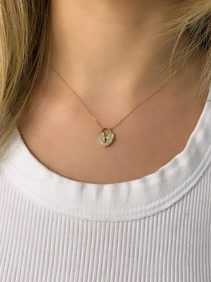 14k Gold Diamond Amanda Heart Necklace