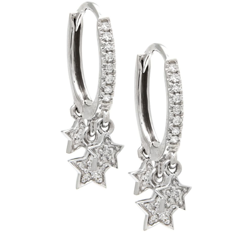 14k Gold Diamond Emma Star Huggies