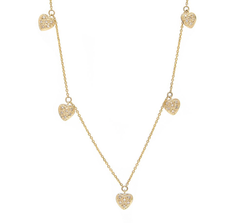 14k Gold Diamond Heart Paige Necklace