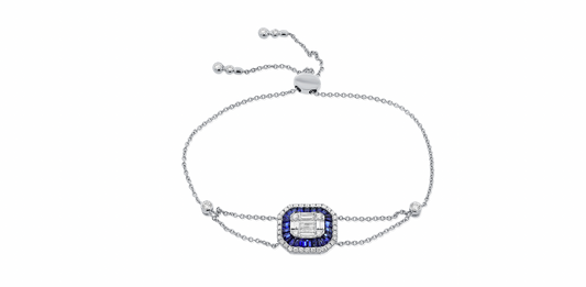 14k Gold Diamond and Sapphire Alison Bracelet