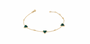 14k Gold Diamond and Malachite Heart Bracelet