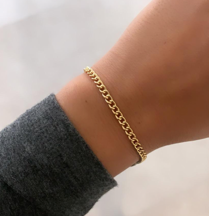 14k Gold Cuban Chain Gina Bracelet