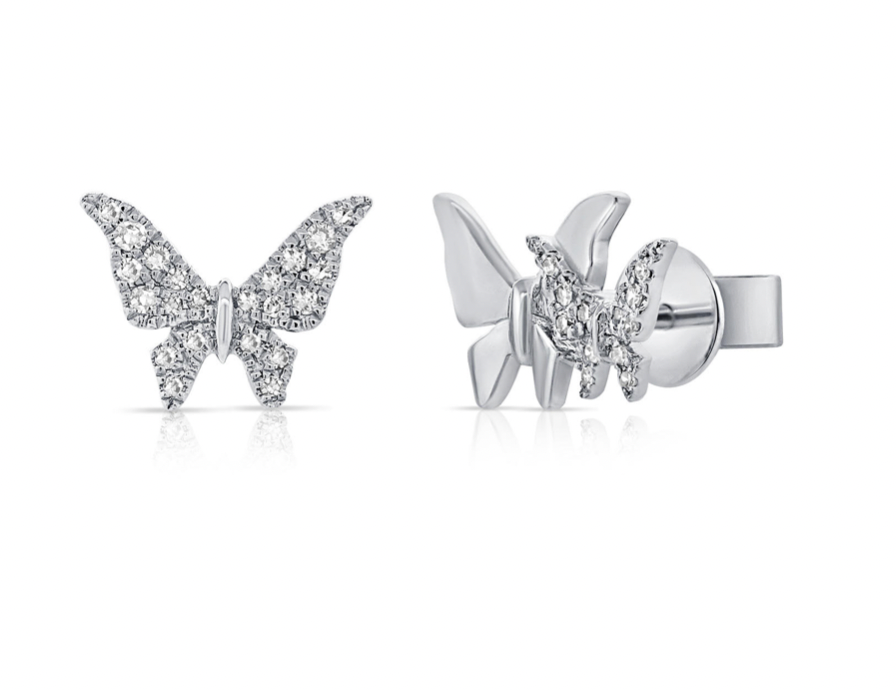 14k Gold Diamond Shayna Butterfly Studs