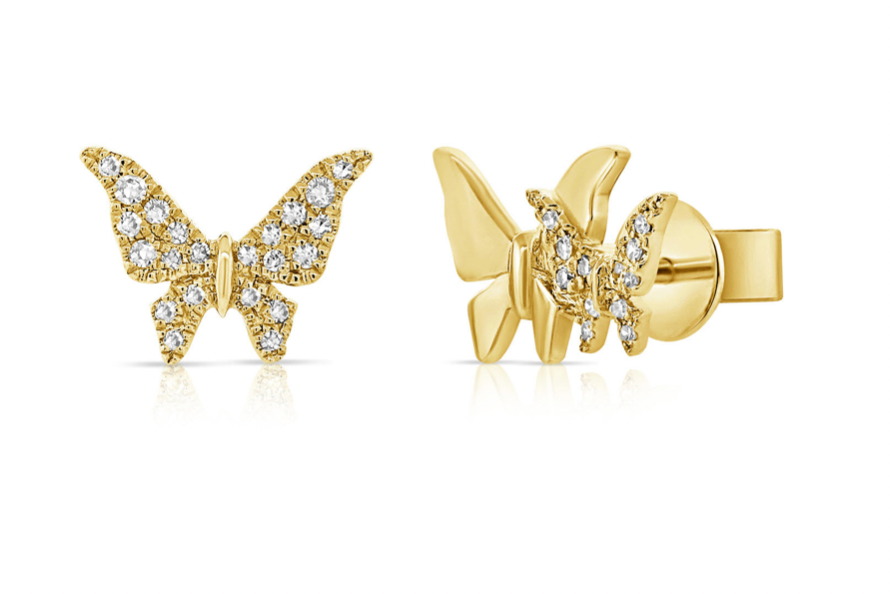 14k Gold Diamond Shayna Butterfly Studs