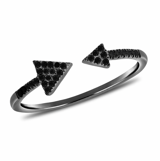 14k Gold Black Diamond Trixie Ring