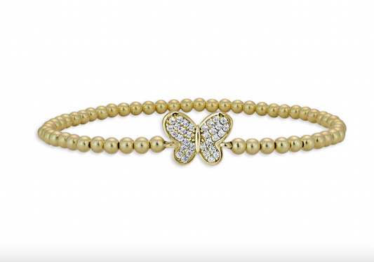 14K GOLD FILLED BALL BUTTERFLY BRACELET