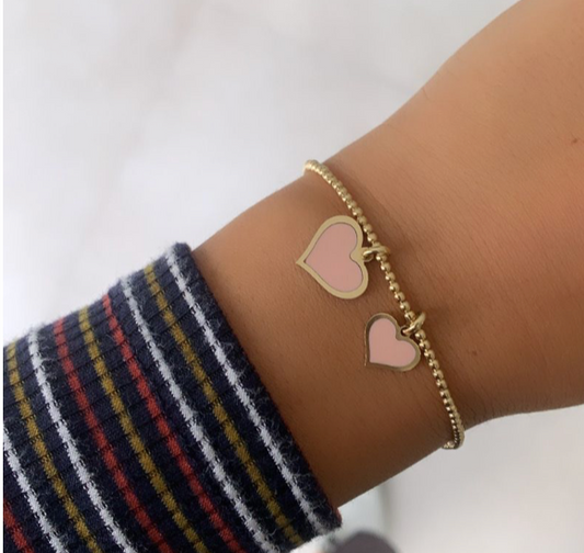 14k Gold Light Pink Clara Heart Charm