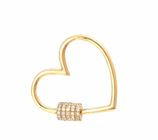 14k Gold Diamond Leah Heart Charm