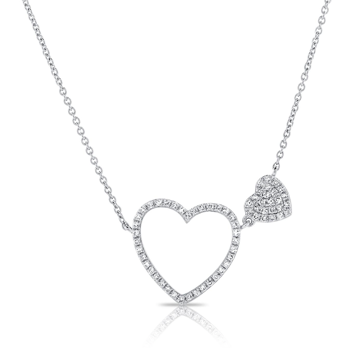 14k Gold Diamond Sharon Heart Necklace