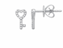 14k Gold Diamond Key to My Heart Studs