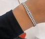 14K WHITE GOLD DIAMOND DOUBLE ROW TENNIS BRACELET