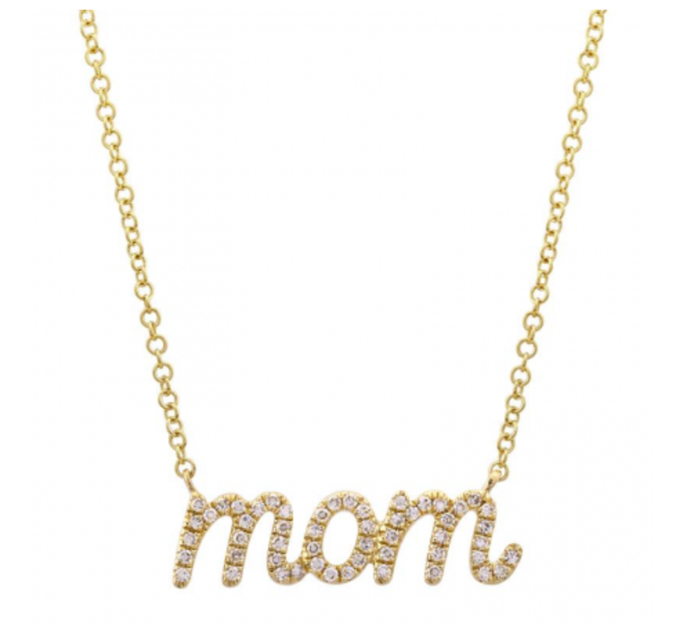 14k Gold Diamond Sweet Mom Necklace