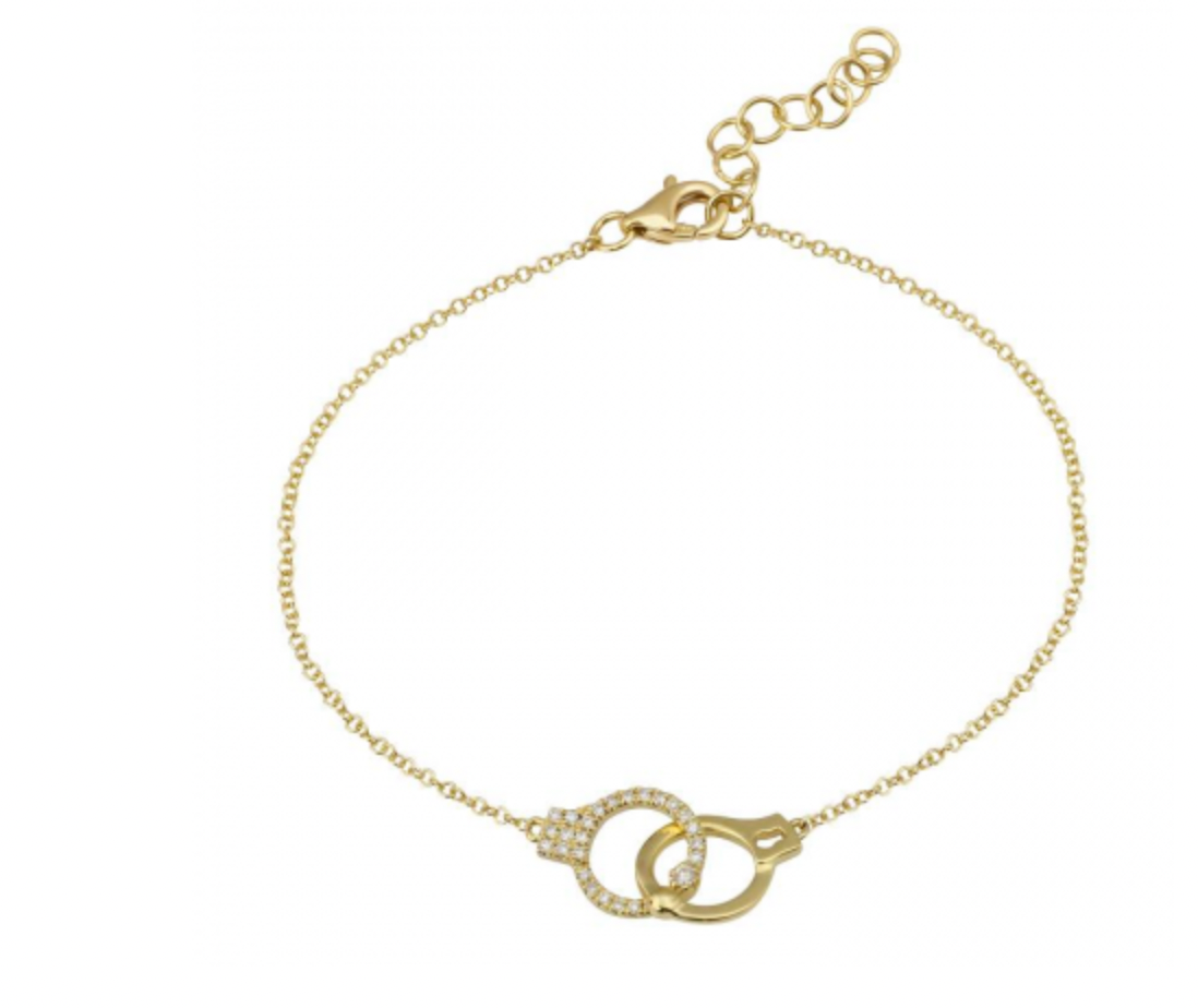 14k Gold Diamond Handcuff Bracelet