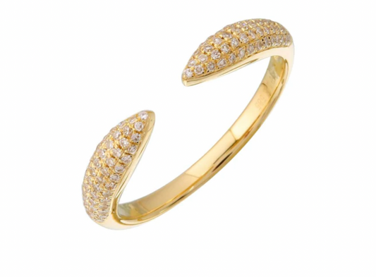 14k Gold Diamond Open Claw Ring