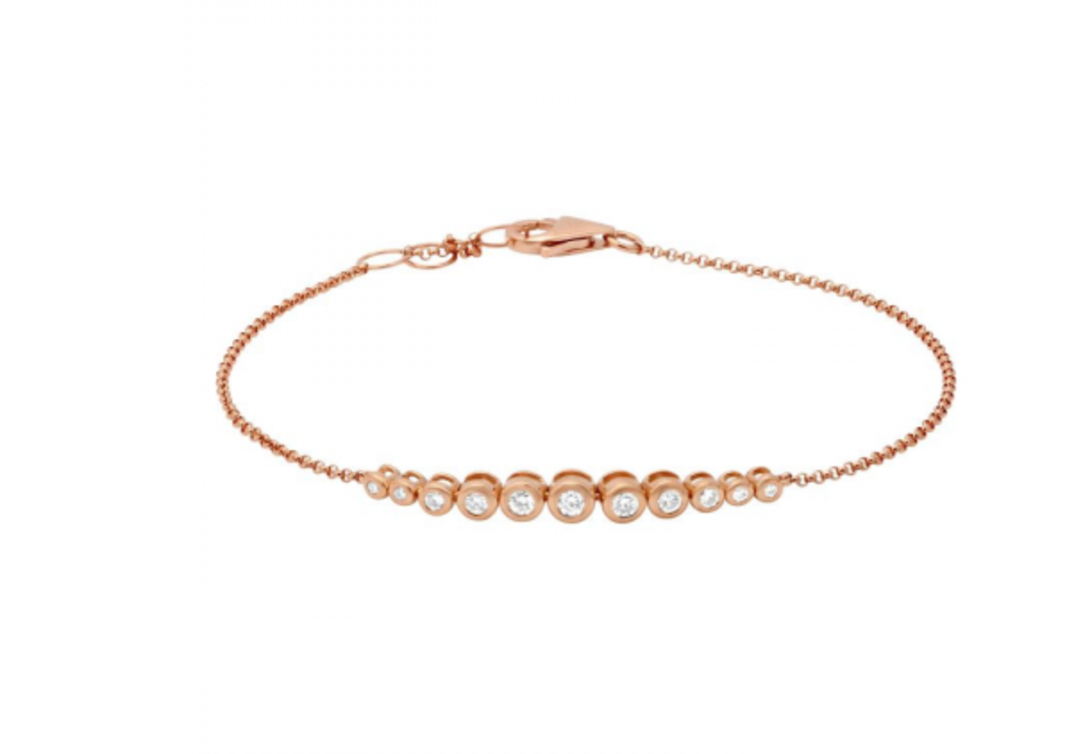 14k Rose Gold Bezel Diamond Bracelet