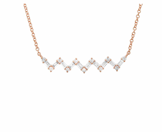 18k Gold Diamond Zigzag Necklace