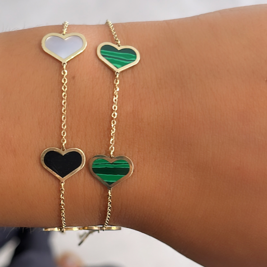 14k Gold Large Lucy Heart Bracelet