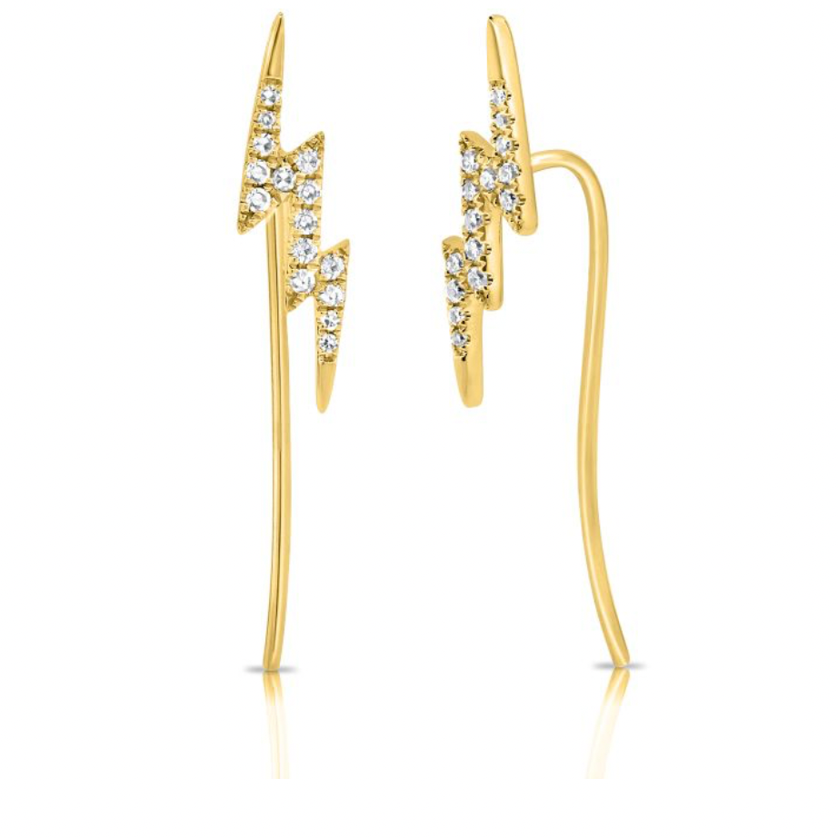 14k Gold Diamond Lightning Crawlers