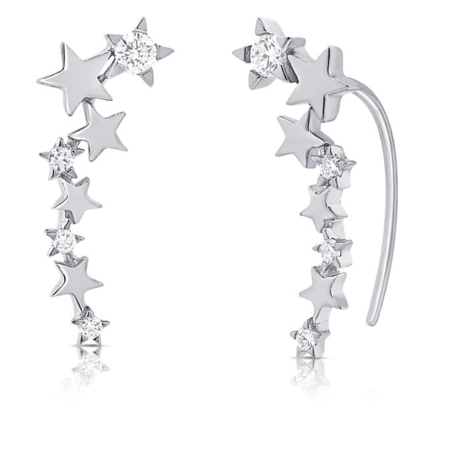 14k Gold Diamond Star Cluster Crawlers