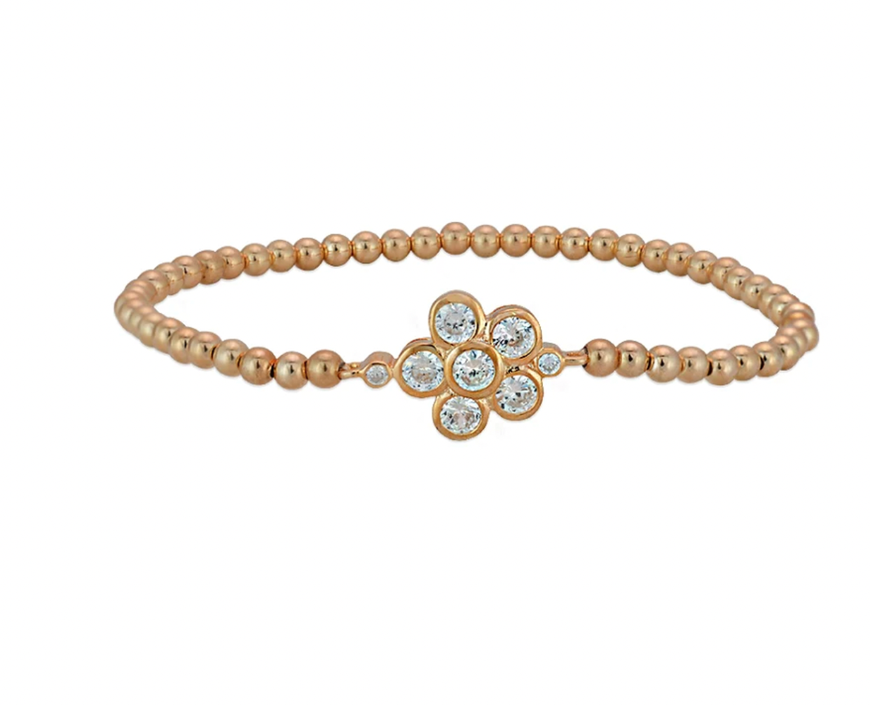 14K GOLD FILLED FLOWER BEADED BRACELET