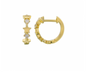 14k Yellow Gold Alternating Star and Diamond Huggie