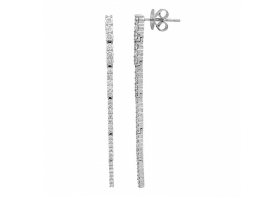 14k White Gold Hanging Diamond Earrings