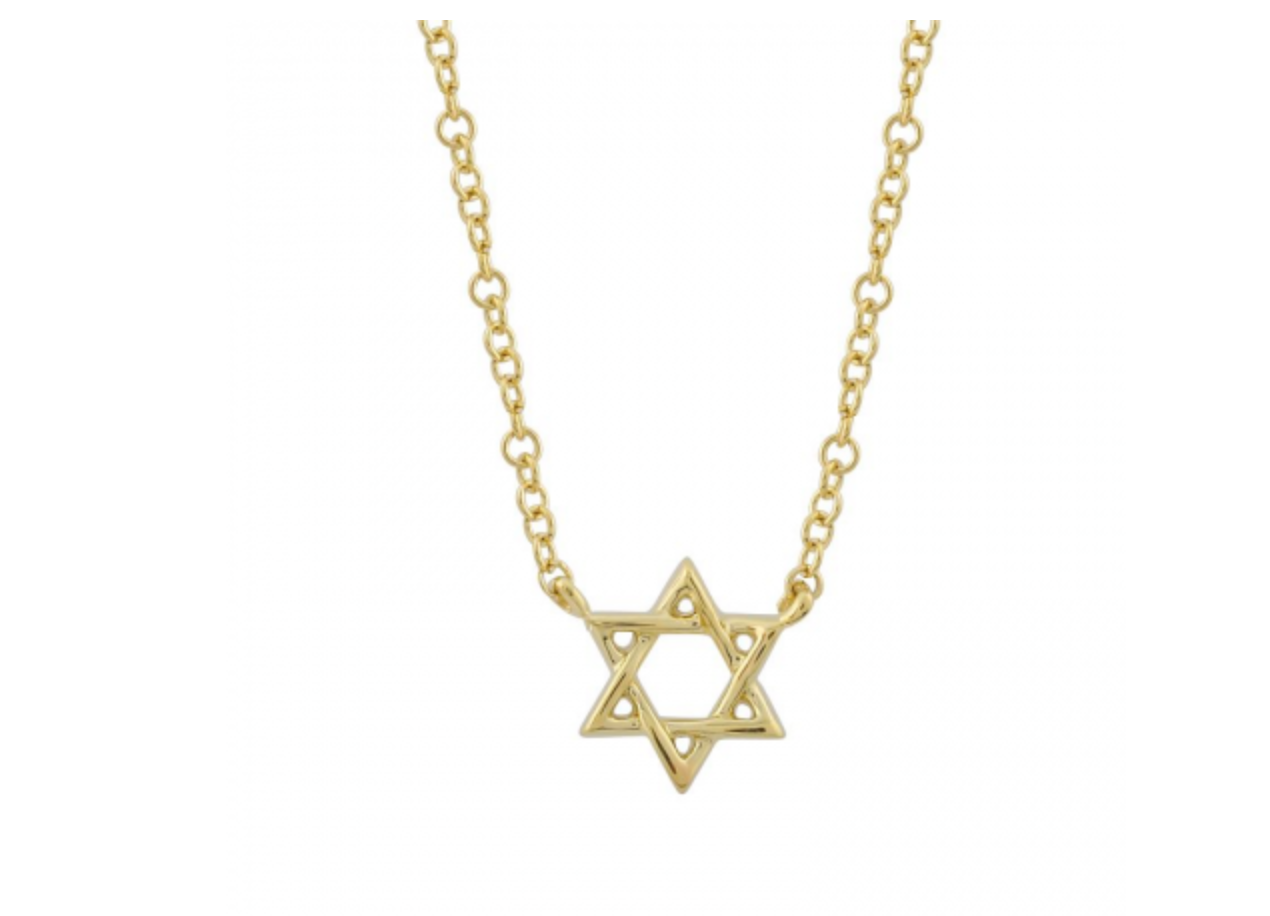 14K YELLOW GOLD MINI STAR OF DAVID NECKLACE