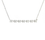14k White Gold Round Prong Bar Necklace