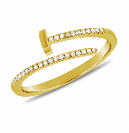 14K GOLD DIAMOND NAIL RING