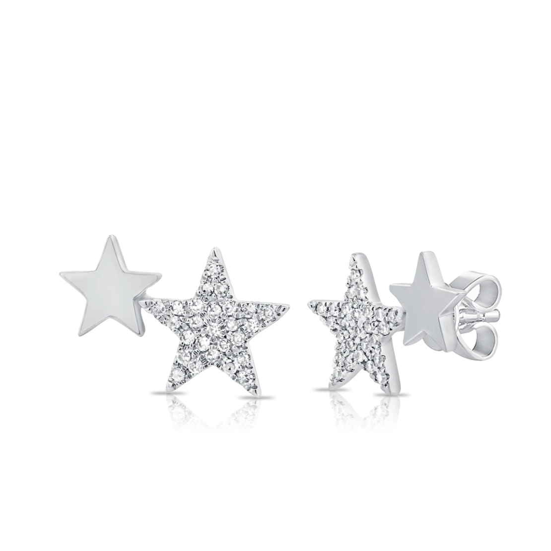 14k Gold Diamond Lea Star Earrings