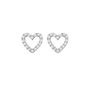 14k Gold Diamond Open Heart Studs